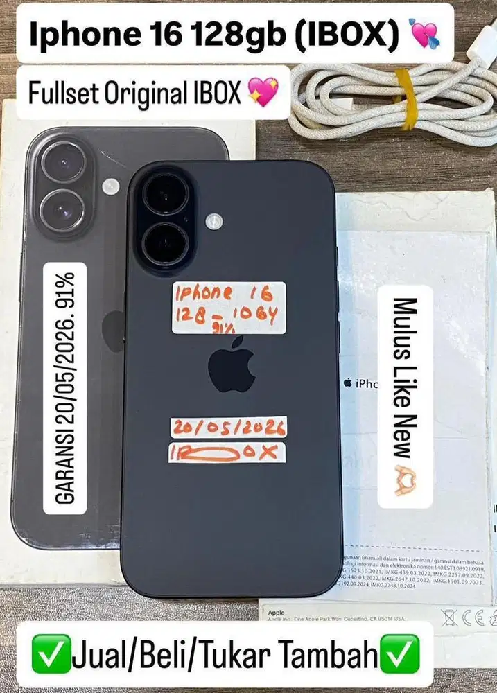 Iphone 16 128 Gb Black Resmi Ibox