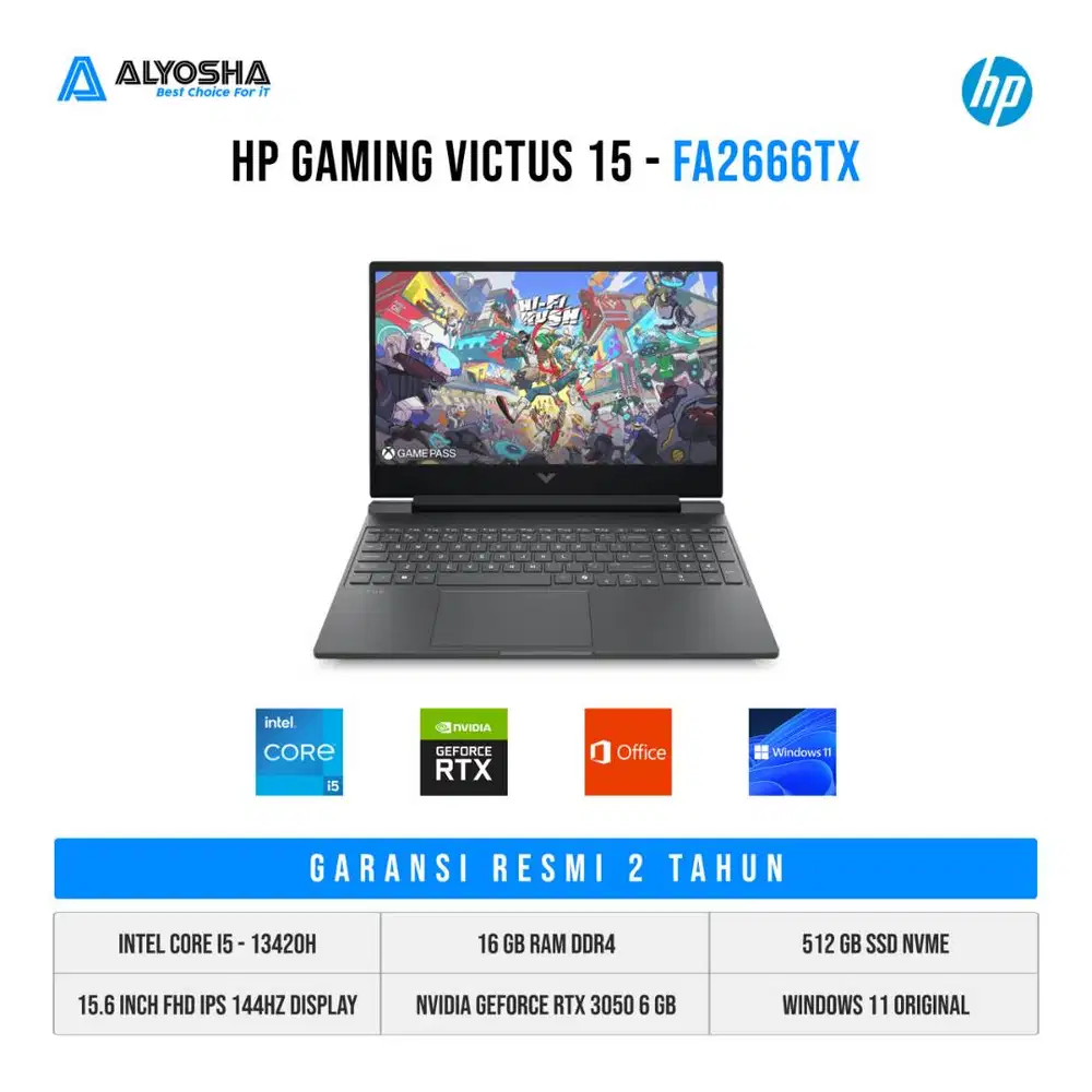 Laptop Gamming HP VICTUS 15 FA2666TX I5 13420H RTX3050 6GB/ 16GB 512GB