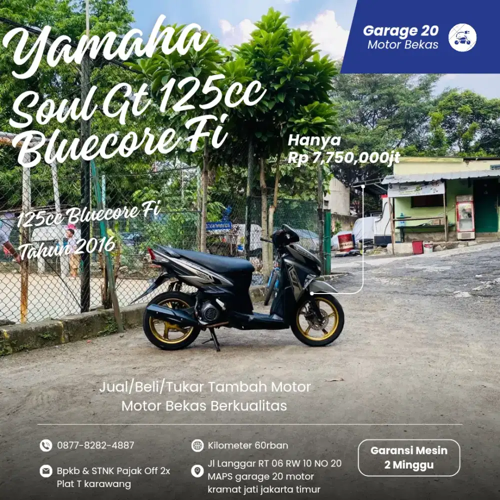 Yamaha Soul Gt 125cc Blurcore Fi Tahun 2016 Pajak Off