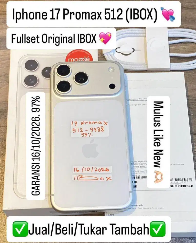 Iphone 17 Promax 512 Gb Silver Resmi Ibox