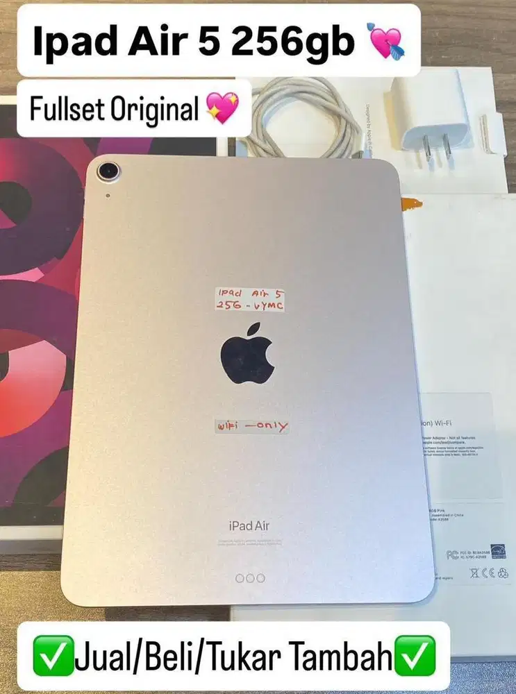 Ipad Air M1 256 Gb Pink Fullset original