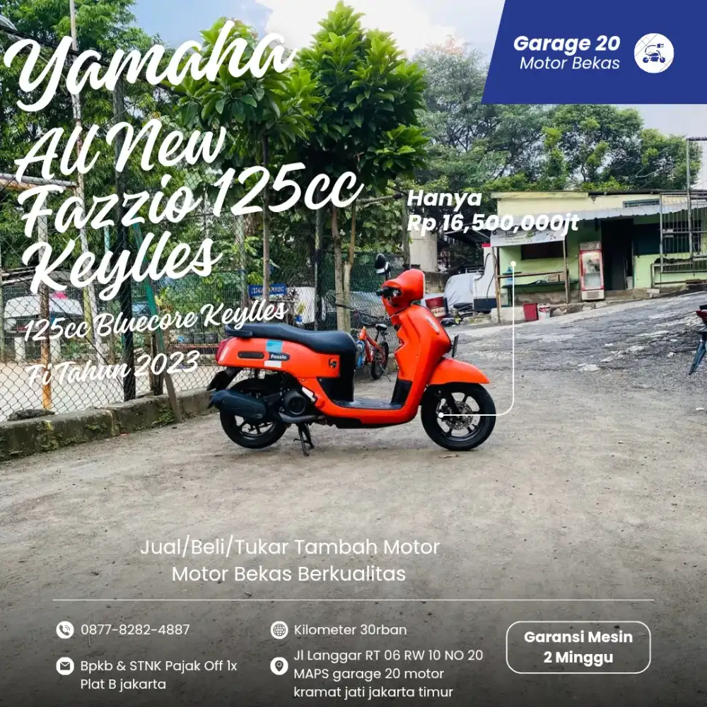 Yamaha Fazzio 125cc Keylles Aks SSS Tahun 2023 Pajak Off