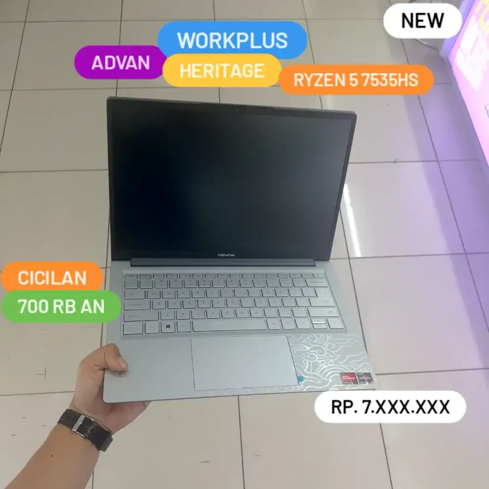 Laptop Advan Workplus Heritage Ryzen 5 Ram 8 GB SSD 512 Cash / Kredit