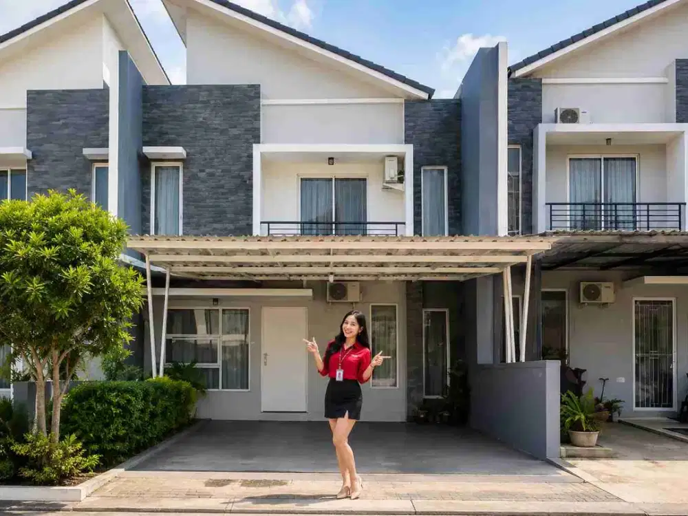 rumah 2 lantaidijual murah dekat stasiun