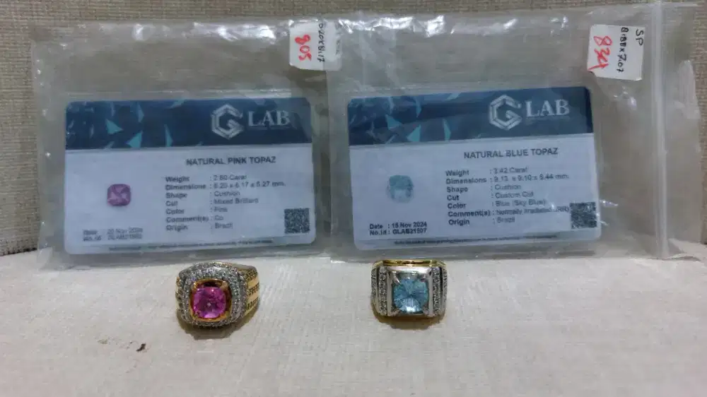 Dijual batu blue topas dan pink topas