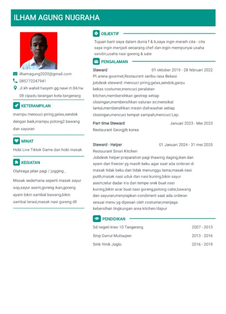 Mencari lowongan pekerjaan bagian steward/helper