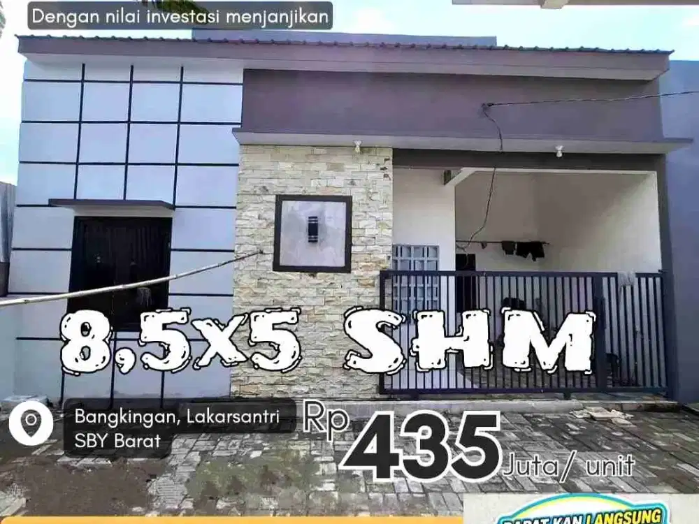 2 Unit Rumah Baru Murah Bonus Motor Baru di Bangkingan, Lakarsantri, Sby Barat