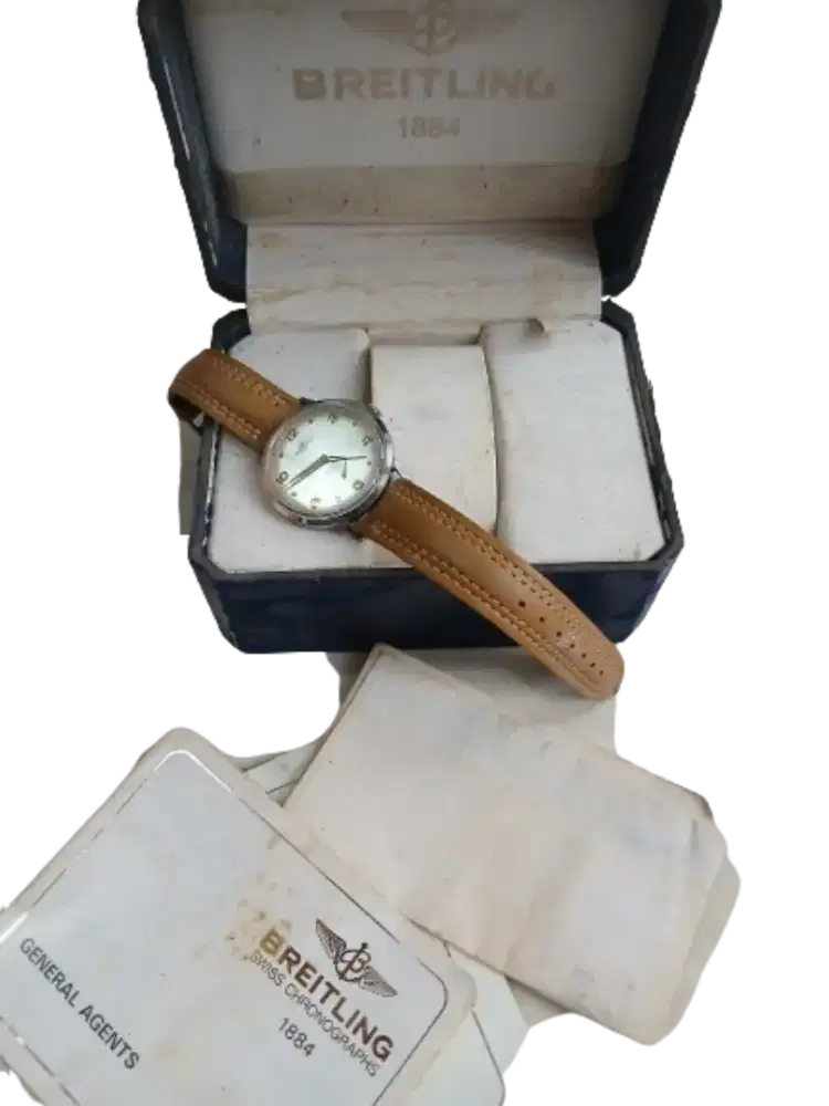 Jam Breitling Manual Winding Vintage Langka lengkap box surat
