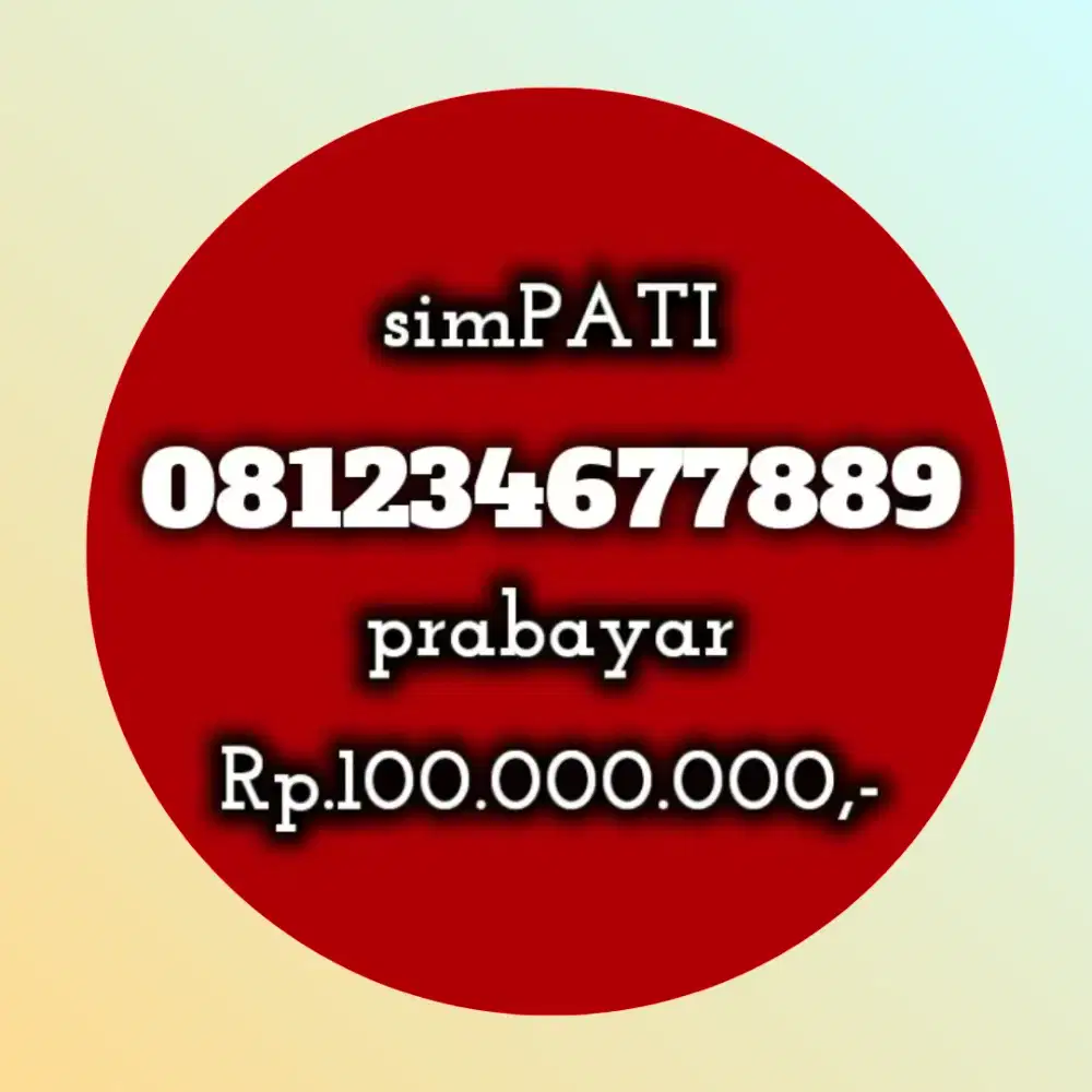NOMOR CANTIK SIMPATI 34677889