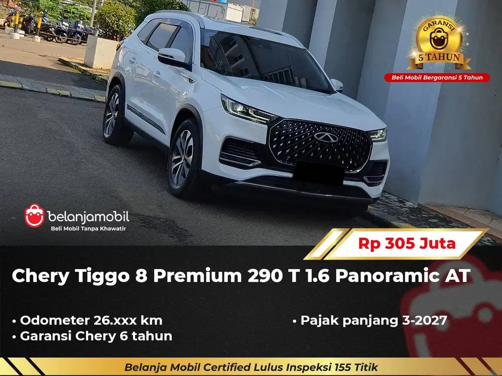 [ GARANSI 5TH ] Chery Tiggo 8 Premium 290 T 1.6 Panoramic 2025/2026