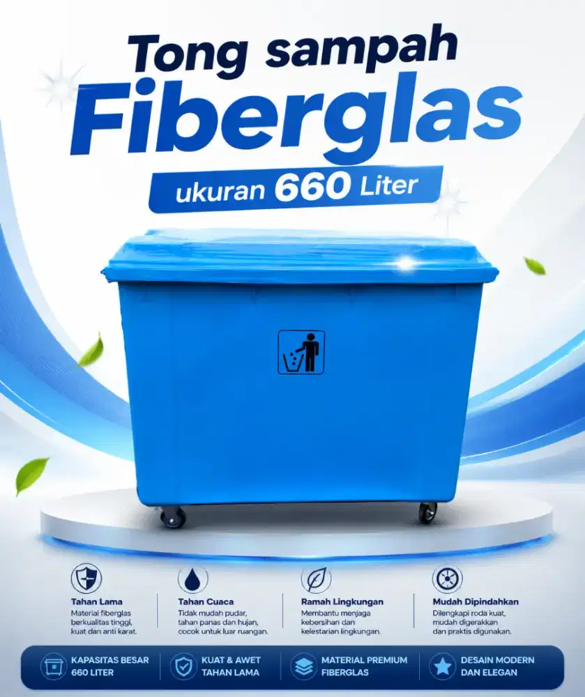 Tong Sampah Fiberglas ukuran 660 liter