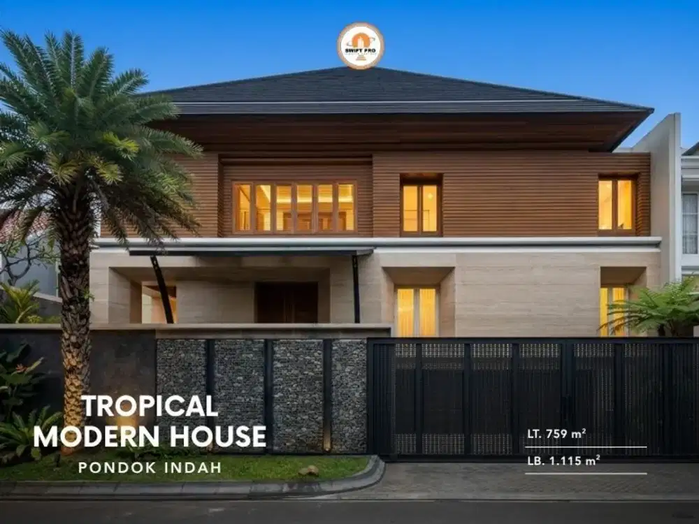 Dijual Pondok Indah  Rumah Baru Tropical Modern Kualitas Bangunan Prima