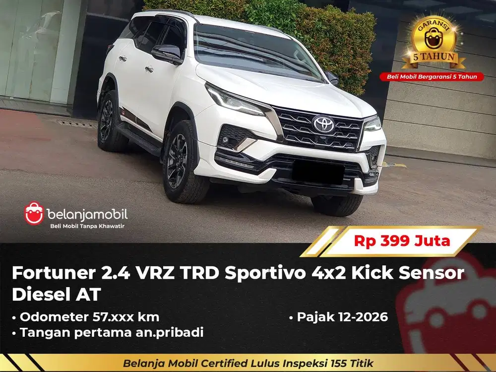 [ GARANSI 5TH ] Toyota Fortuner 2.4 VRZ TRD Sportivo Diesel 2021/2022