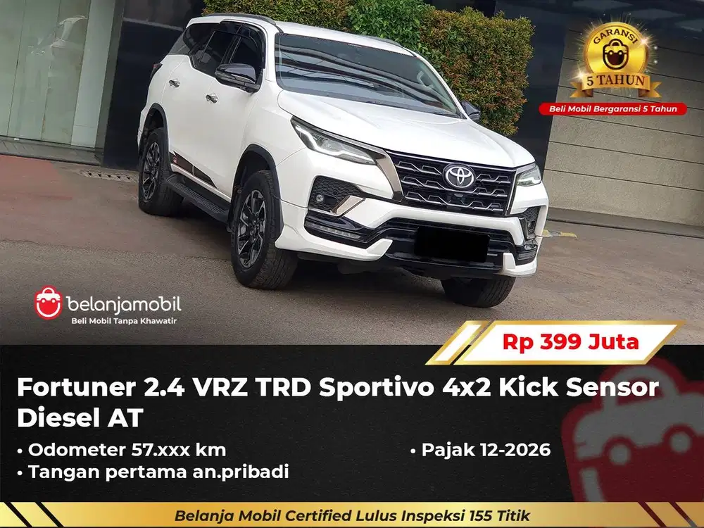 [ GARANSI 5TH ] Toyota Fortuner 2.4 VRZ TRD Sportivo Diesel 2021/2022