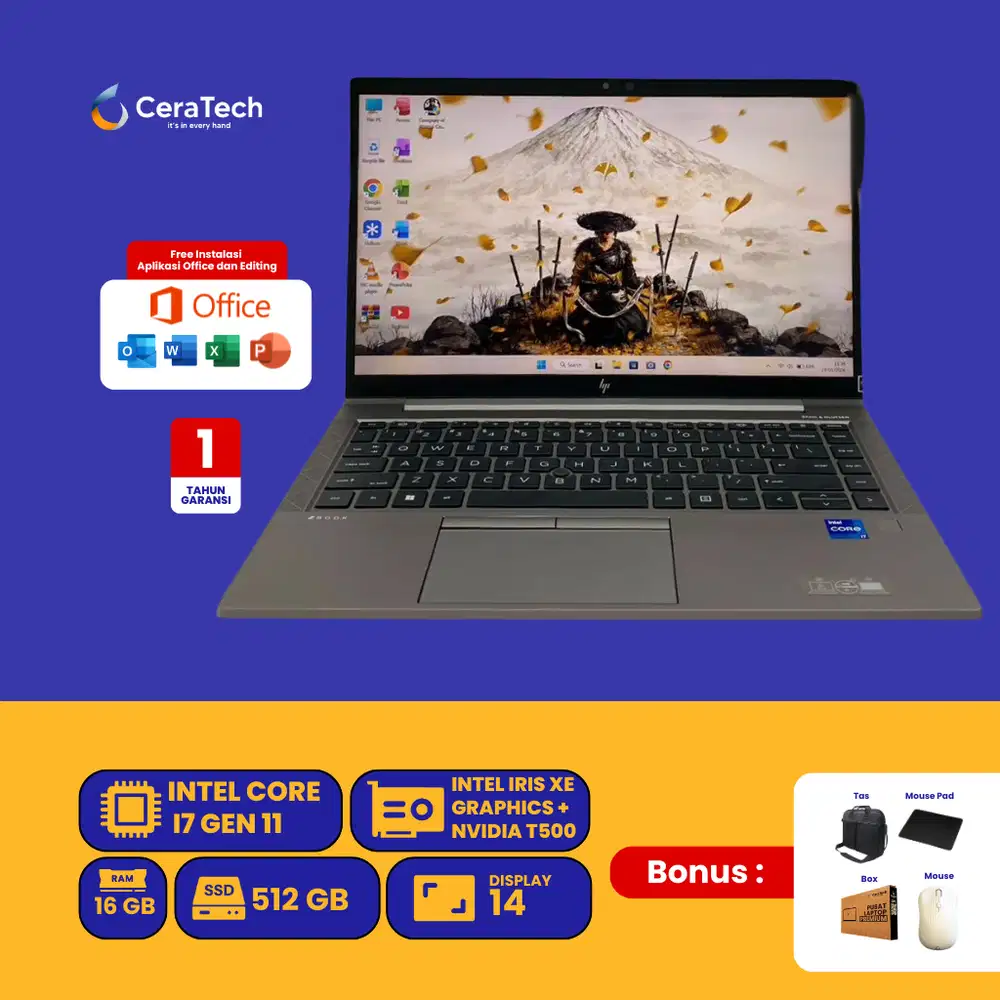 LAPTOP HP ZBOOK FIREFLY CORE I7 GEN 11 RAM 16 / 512 SSD