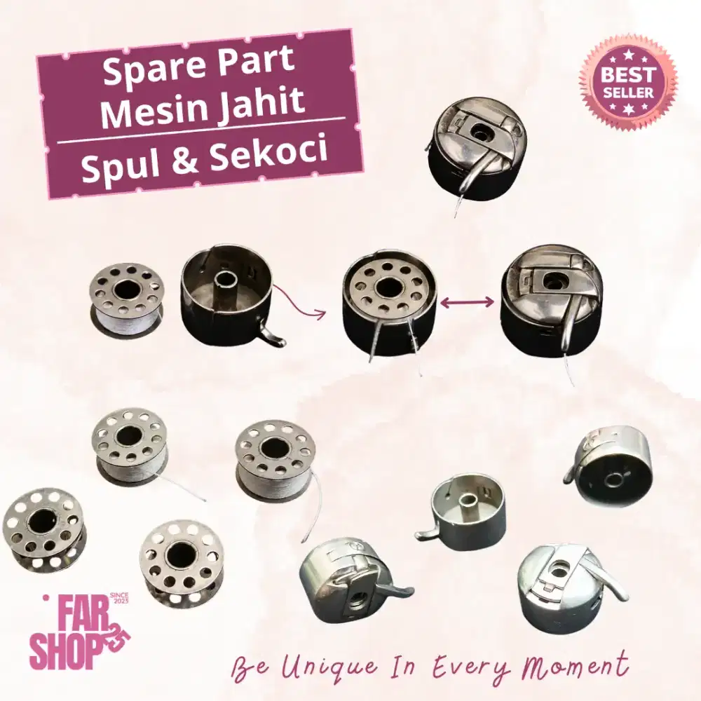 Spare Part Spul & Sekoci Mesin Jahit Hitam Jadul Singer Butterfly
