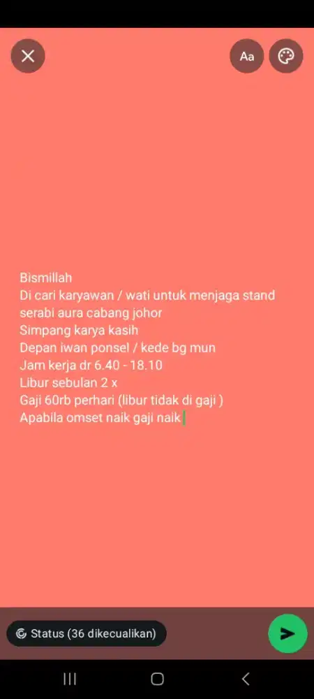 Di cari yang serius dan langsung kerja !!