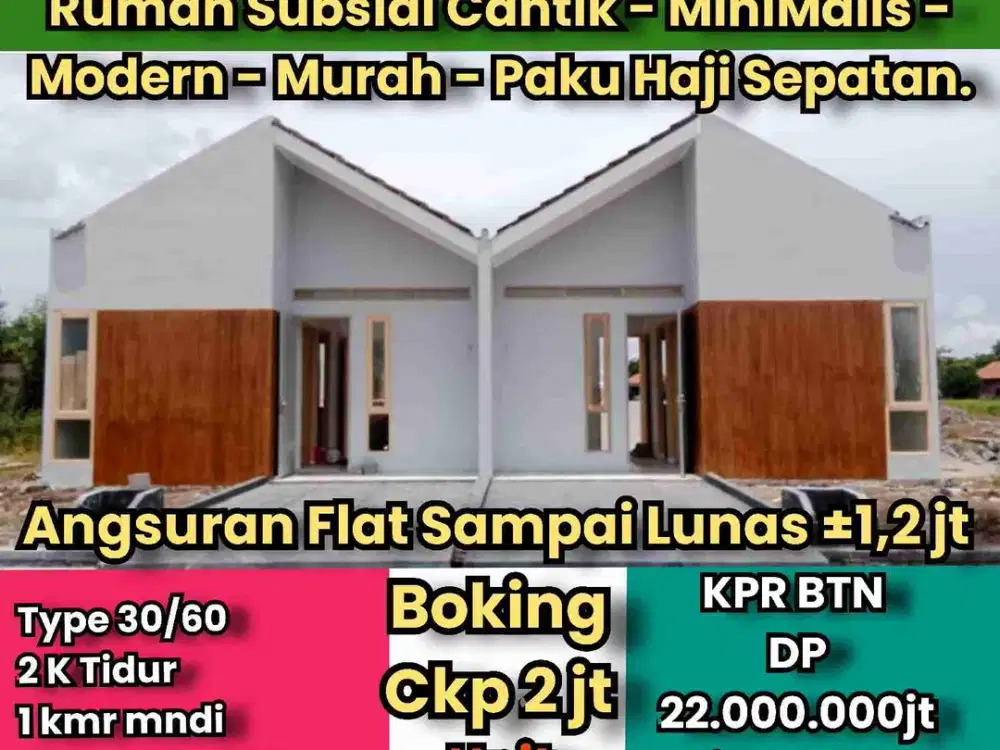 Graha Paku Alam Indah, Rumah Subsidi Cantik, Minimalis, Modern dan Murah di Paku Haji Sepatan