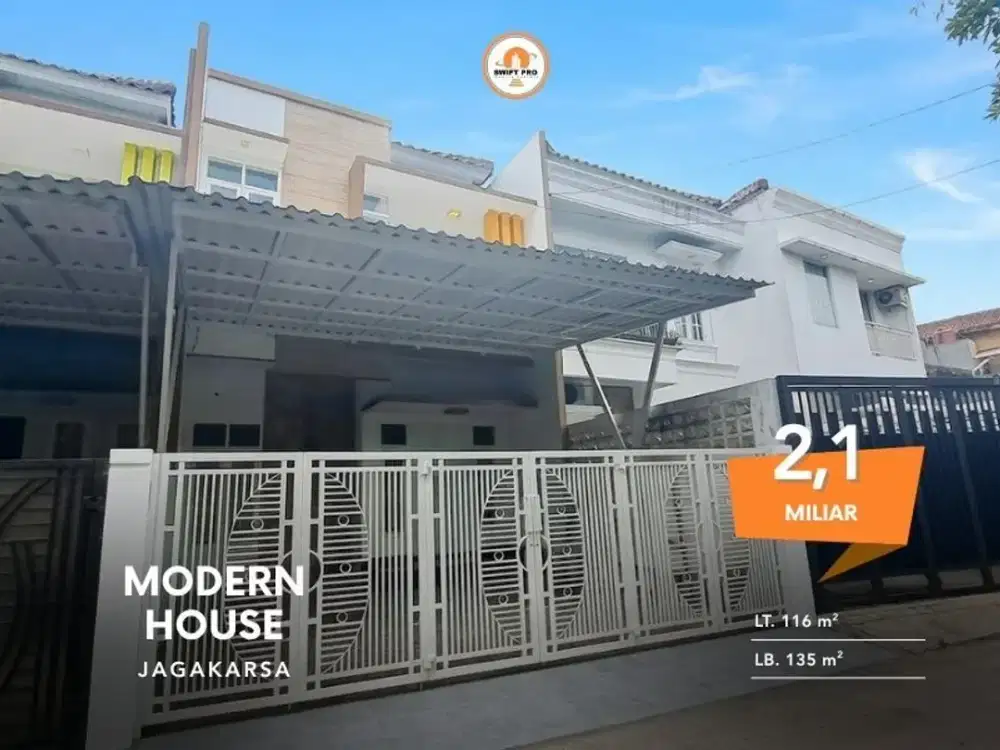 Rumah harga di bawah pasaran 2 lantai design modern dengan lokasi strategis jagakarsa siap huni SHM