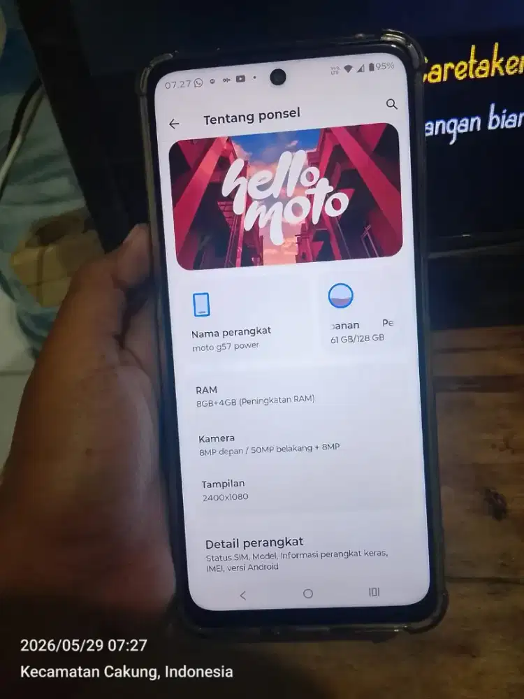 Moto G57 power ram 8+4/128 gb