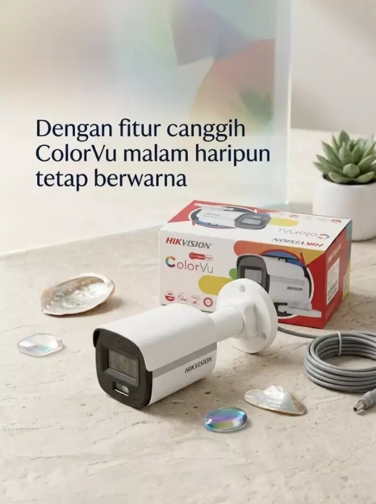 Paket cctv murah hikvision ColorVu malam tetap berwarna