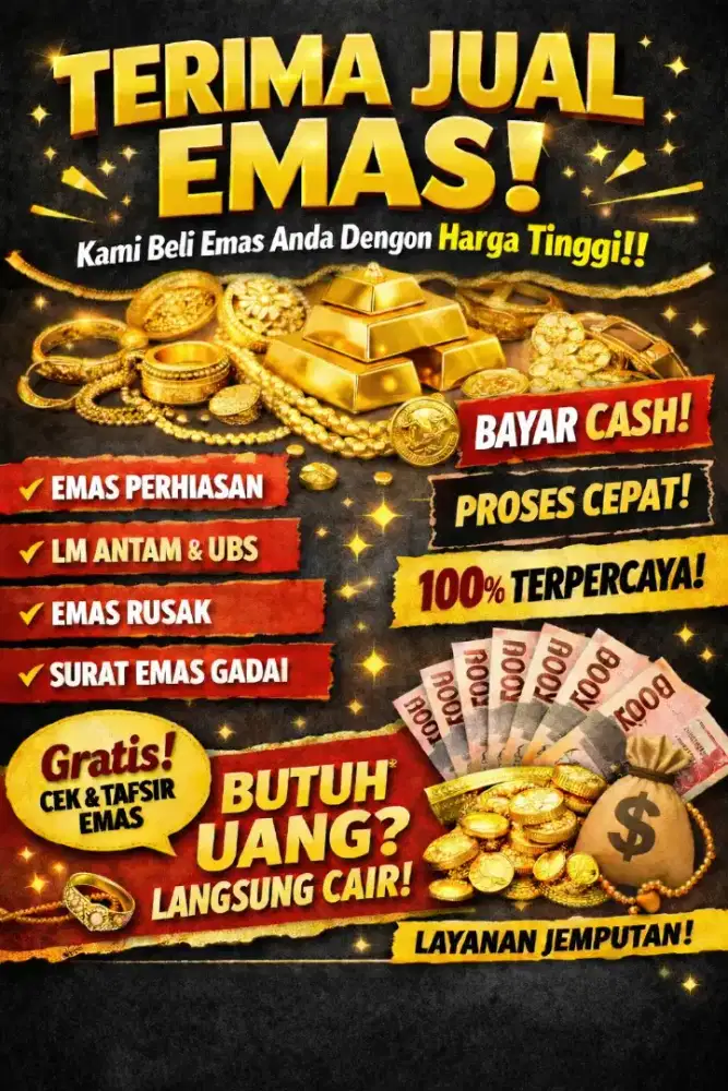 TERIMA JUAL EMAS HARGA TINGGI BISA COD