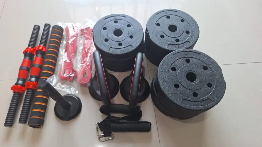 HTD Sport Dumbbell Set 20Kg PVC Multifungsi (+ Kettlebell)