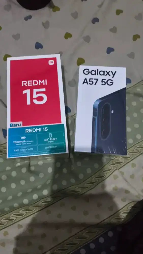 Handphone Redmi 15 dan Samsung A57 Ram 8/256 semua New Segel