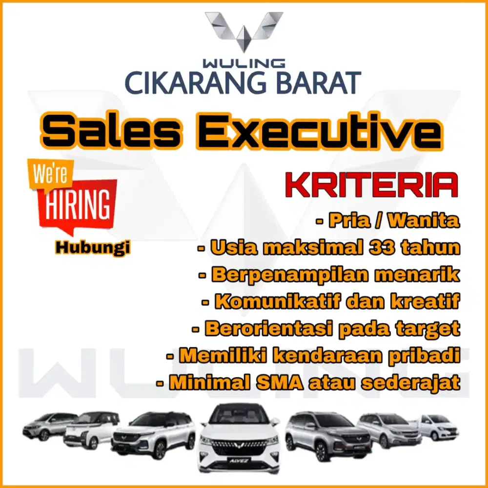 Lowongan sales mobil Wuling Cikarang Barat