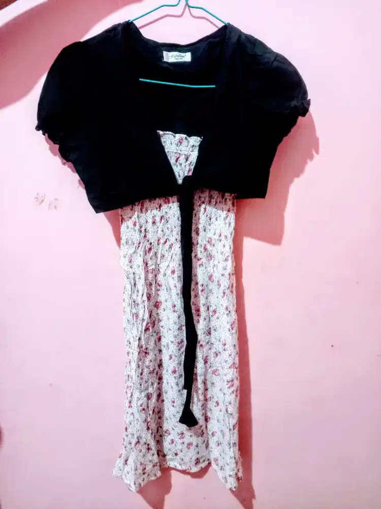 Baju satu set dress setelan wanita Gaun kaos cardigan cewek Preloved