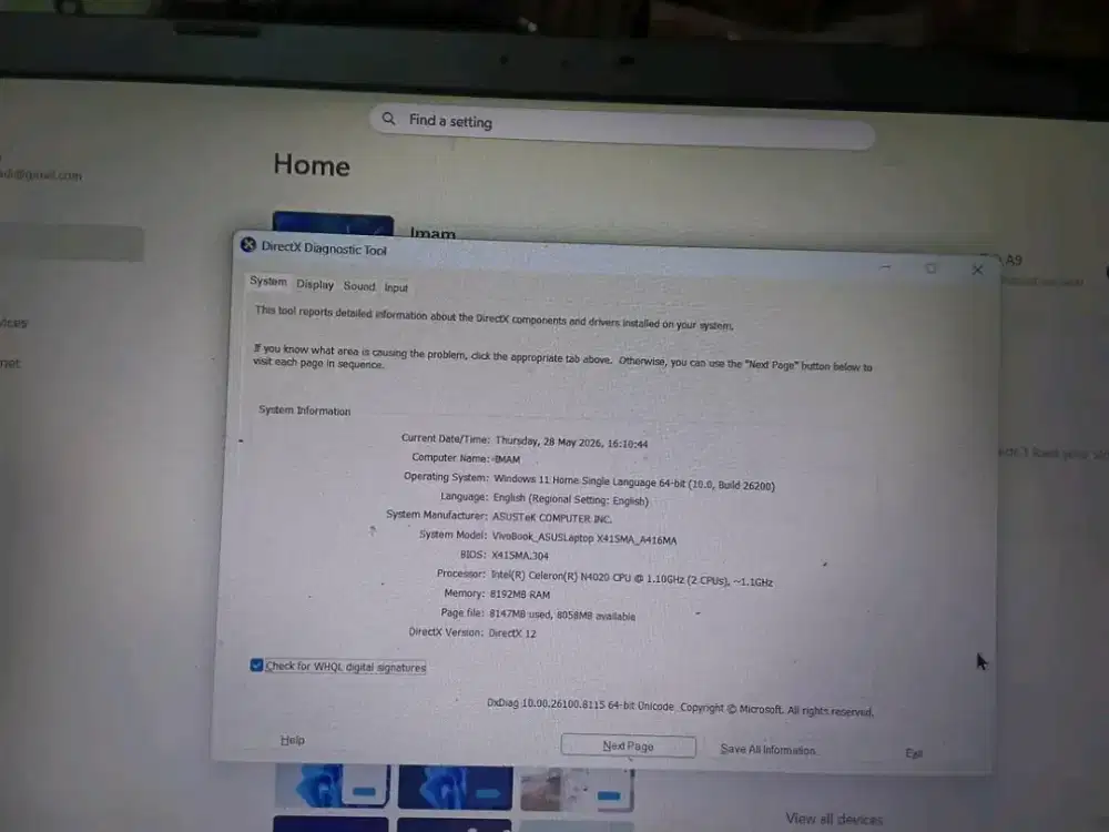For Sale Laptop Asus x416ma