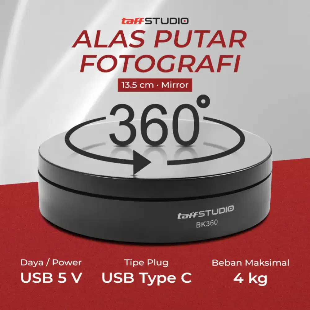 Alas Putar Fotografi Rotating Display Stand Base 13.5cm Mirror