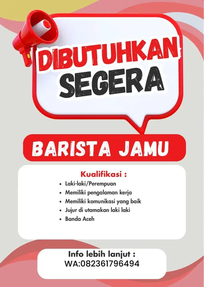 DIBUTUHKAN SEGERA