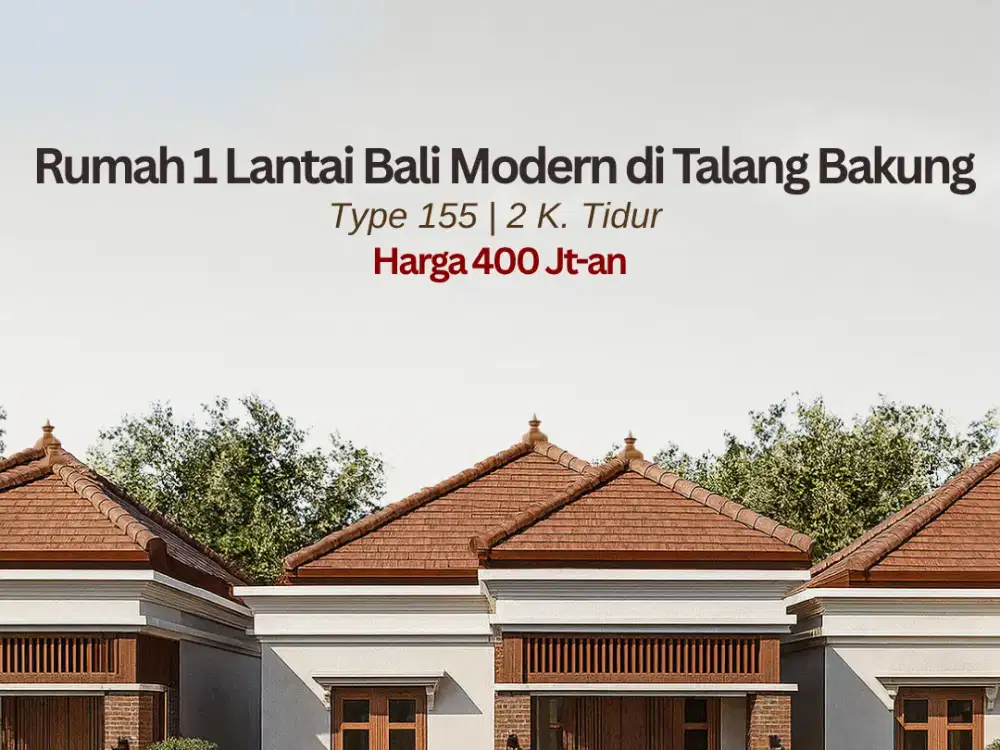 Rumah 1 Lantai Bali Modern di Talang Bakung