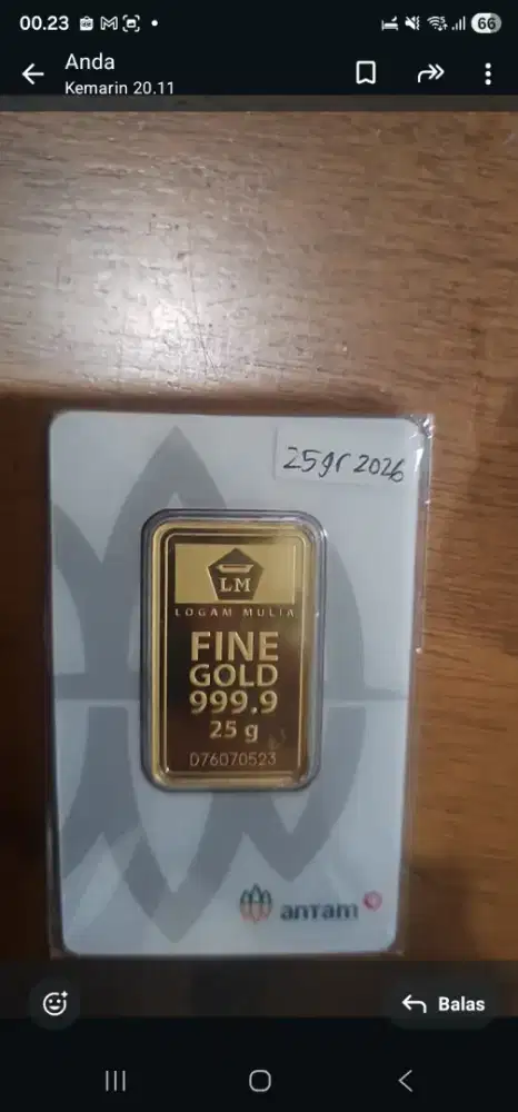 Emas antam 25gr 2026