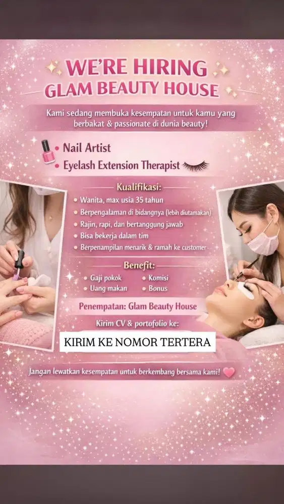 LOWONGAN THERAPIST NAIL ART DAN EYELASH