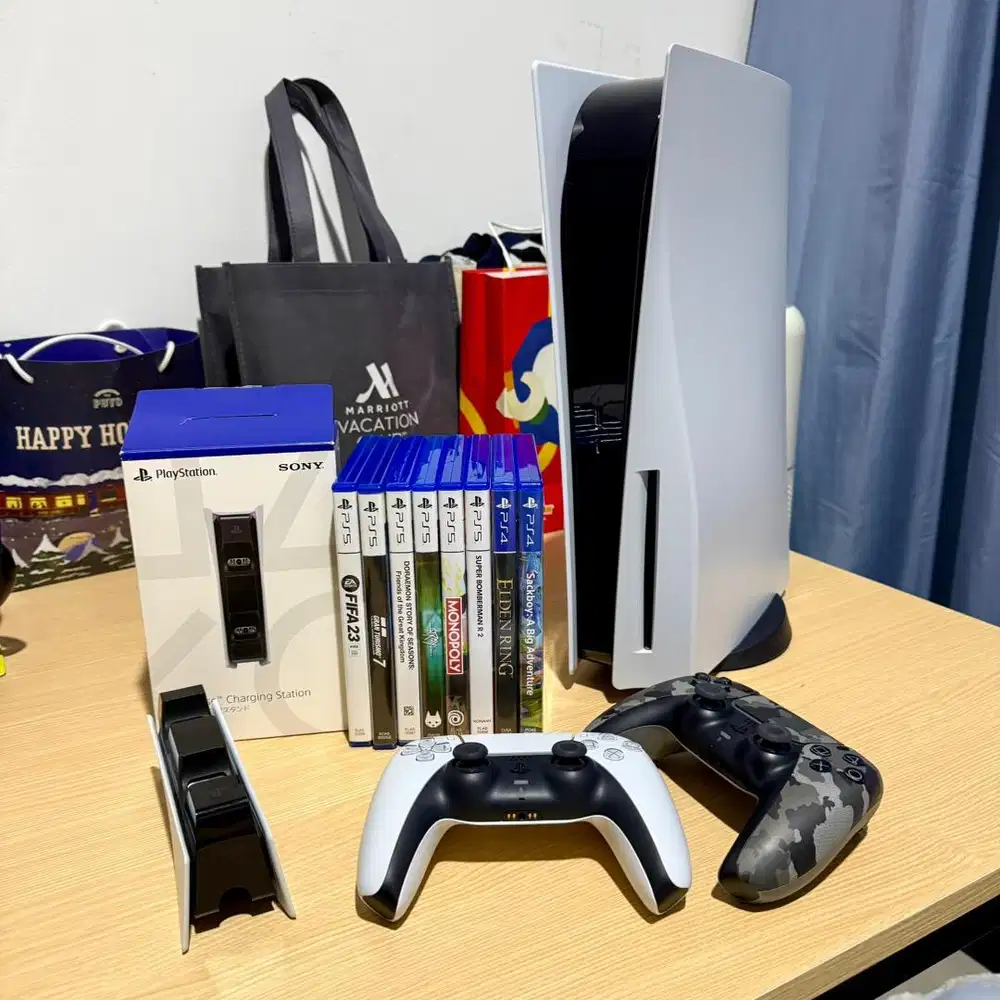 Jual SONY PS5 FAT DISC 2 Joysticks 8 Disc Games