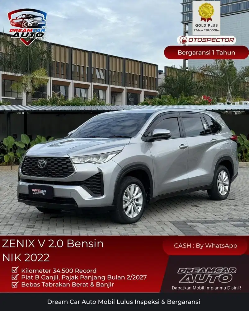 Toyota Kijang Innova Zenix V Bensin Nik 2022 Silver Q Modellista 2023