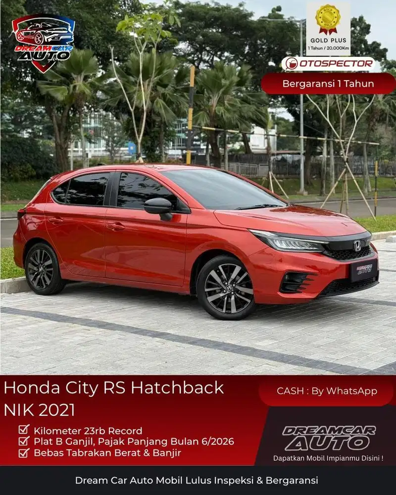 Honda City Rs Hatchback hb cvt nik 2021 oranye hrv jazz gk5