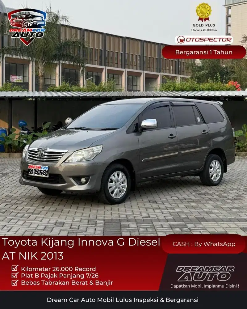 Toyota Kijang Innova Diesel G AT NIK 2013 Abu Abu V 2.5 2KD