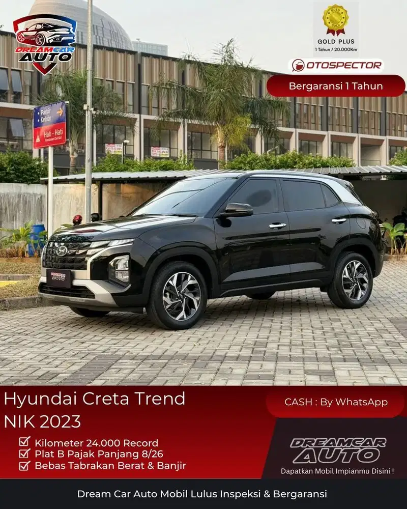 Hyundai Creta Trend Nik 2023 Hitam Km 24rb Mg Hs Brio 2024