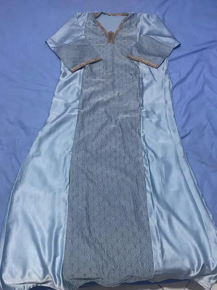 Kaftan Abaya Biru Soft