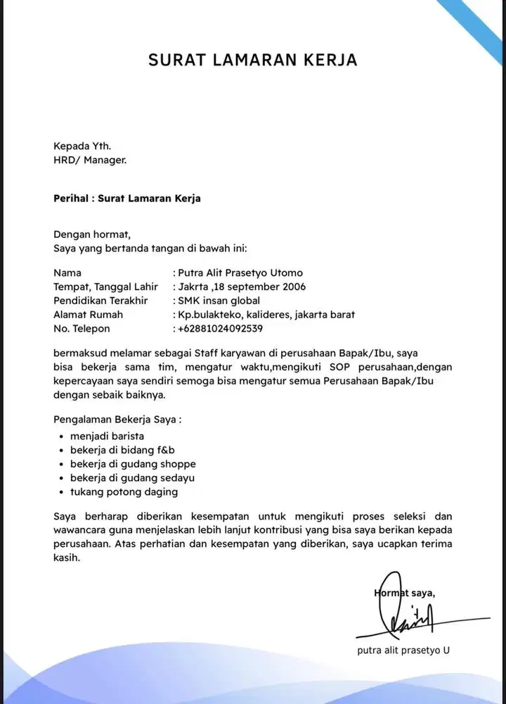 kerja apa saja yang penting halal