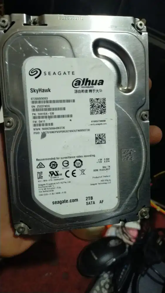 Hardisk Seagate Skyhawk 2TB Dahua untuk cctv dan komputer
