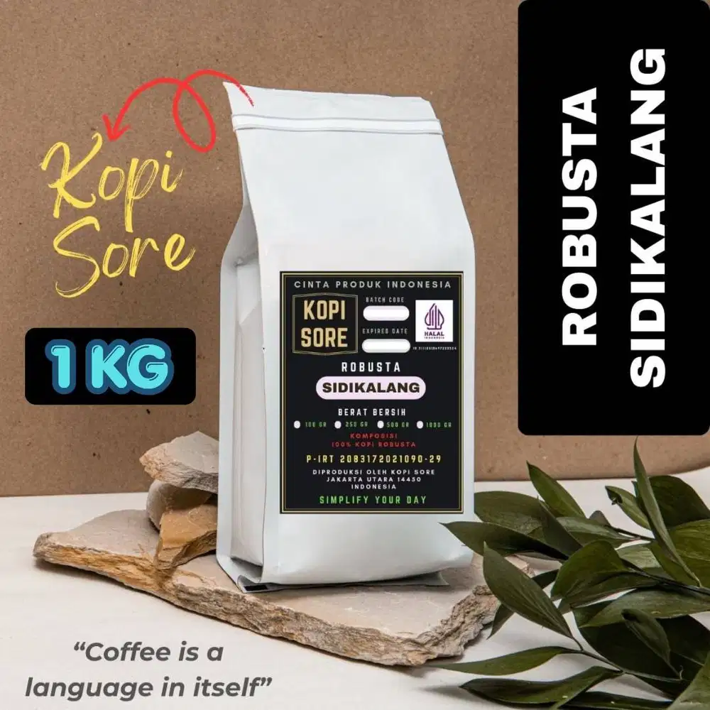 KOPI ROBUSTA SIDIKALANG Premium 1Kg - Bold, Body Tebal, Aroma Smoky