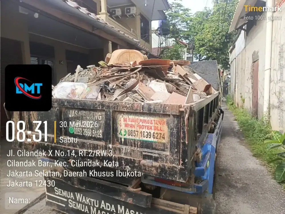 Jasa buang puing dan buang sampah bekas proyek