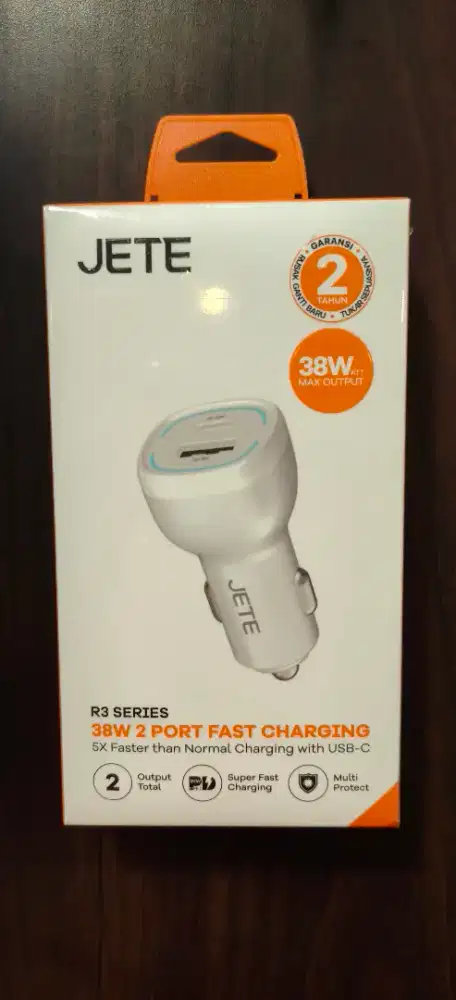 JETE R3 Car Charger Mobil 38W USB Type-C + USB-A Dual Port