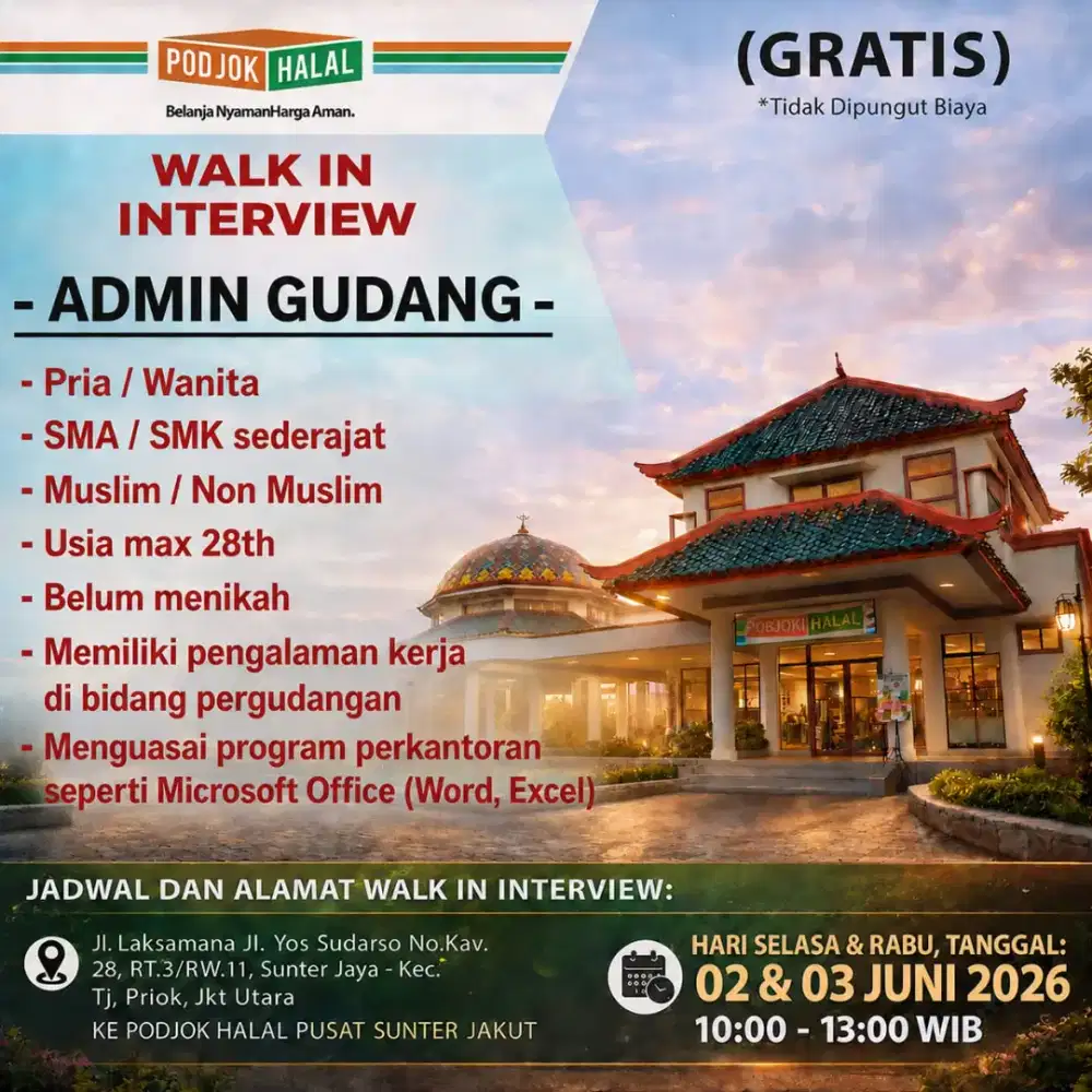 Lowongan pekerjaan walk interview