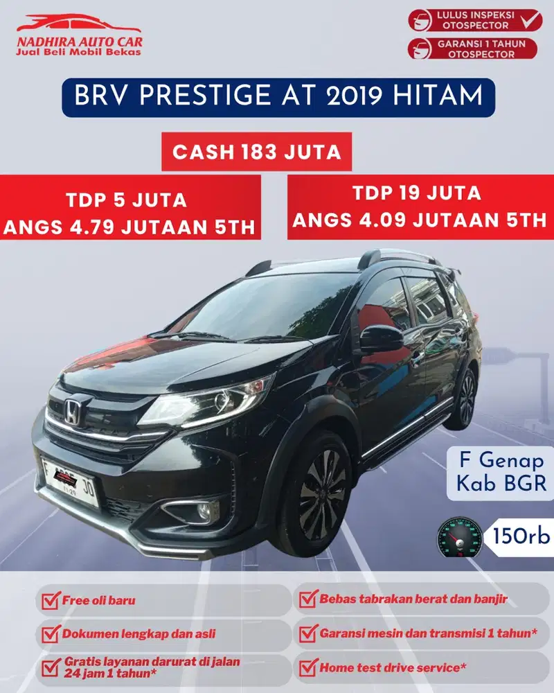 Dijual Mobil Bekas BR-V Prestige AT 2019