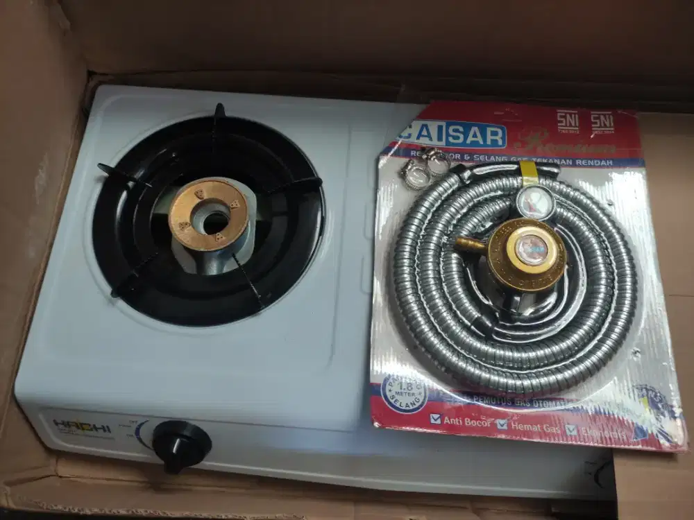 Kompor Gas 2 Tungku merk hachi bonus Regulator